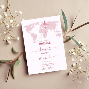 Invitation Modern Rose Gold Destination Passport Bridal