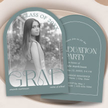Modern Sage Green Arch Photo Graduation Party