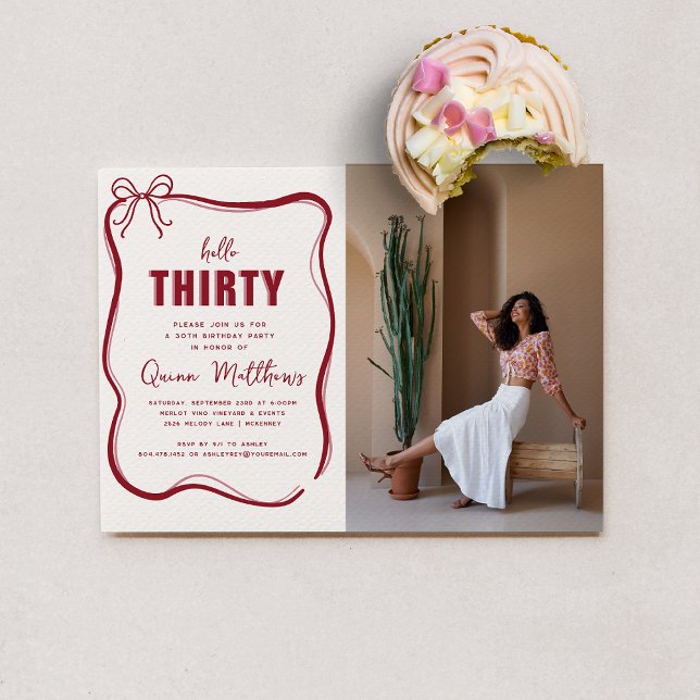 Invitation Modern Script Custom Age Birthday (Créateur téléchargé)