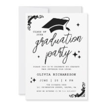 Modern Script Photo Graduation Senior Party Chic