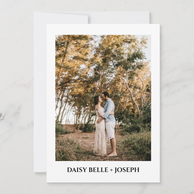 Invitation Modern Script Photo Wedding Save The Date (Devant)