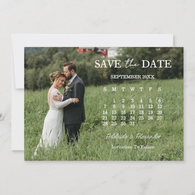 Invitation Modern Script Photo Wedding Save The Date (Devant)