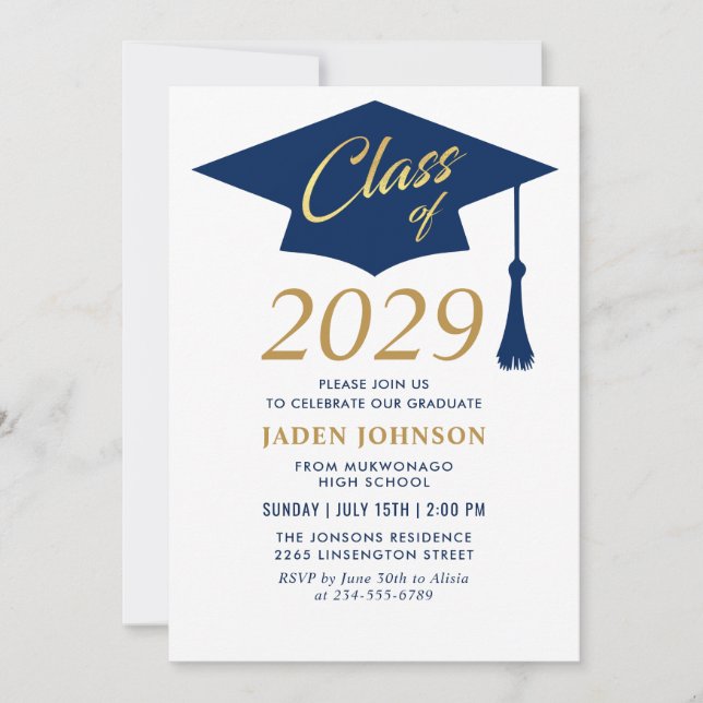 Invitation Modern Simple Class of 2025 Graduation Party (Devant)