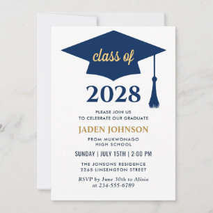 Invitation Modern Simple Class of 2025 Graduation Party