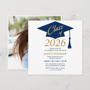 Invitation Modern Simple Class of 2025 PHOTO Graduation Party