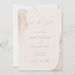 Invitation Modern Simple Palm Feuilles Enregistrer la date