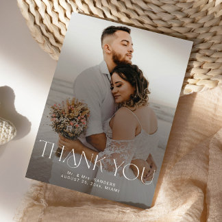Invitation Modern simple photo wedding DIGITAL thank you card