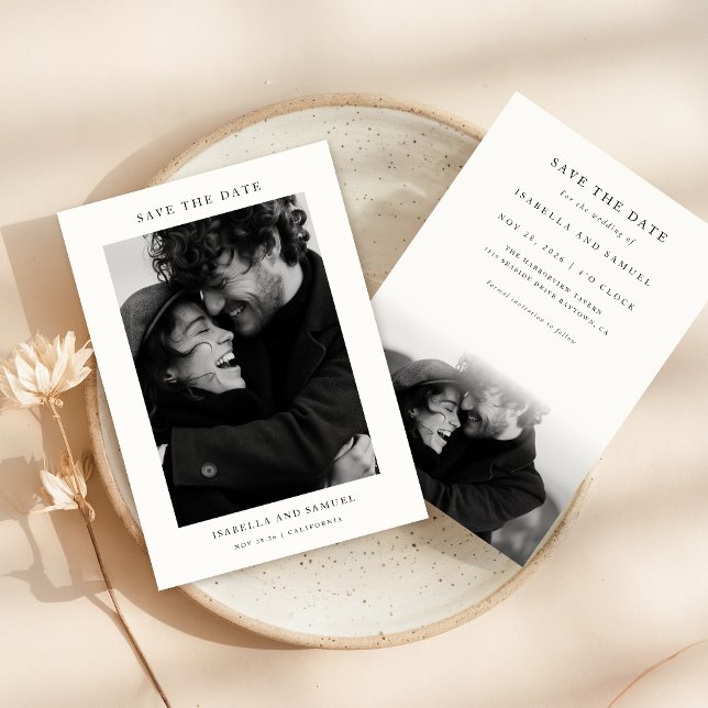 Invitation Modern Simple Photo Wedding Enregistrer la date (Créateur téléchargé)