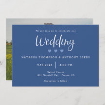 Modern Three Blue Hearts Mariage photo