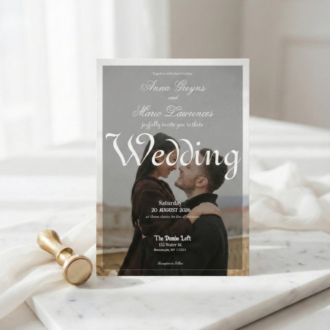 Invitation Modern Urban Minimalist Photo Overlay Calligraphy (Créateur téléchargé)