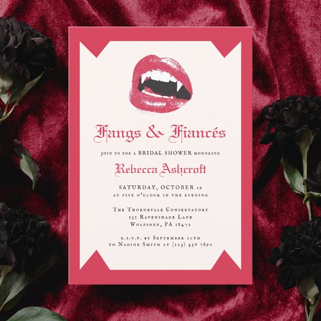Invitation Modern Vampire Fang Halloween Gothic Bridal Shower (Créateur téléchargé)