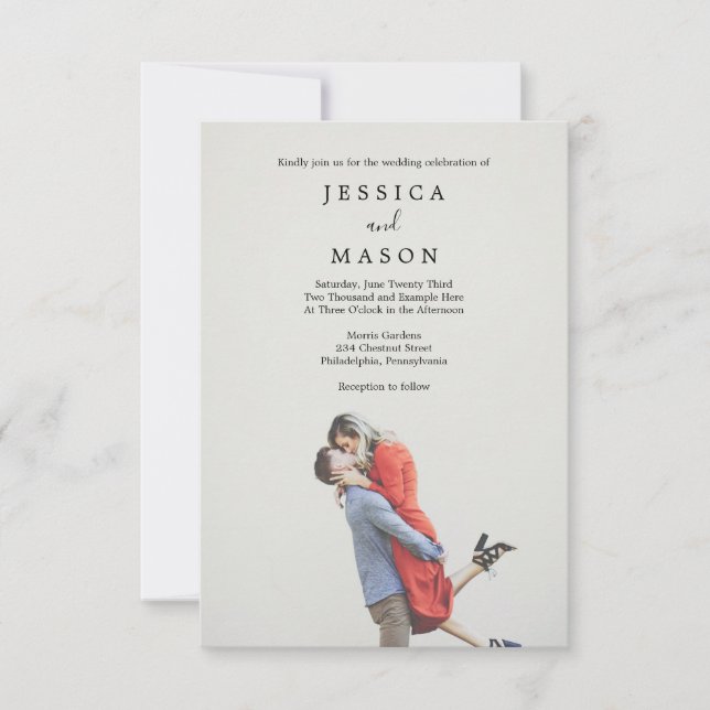Invitation Modern Wedding Invite with Photo (Devant)