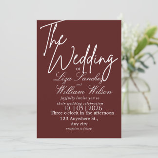 Invitation Modern White and red Simple Wedding 