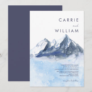 Invitation Modern Winter Mountain Pattern Wedding