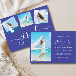 Invitation Moderne 4 photo Collage de photos Parti de graduat