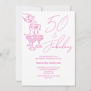 Invitation Moderne 50 ans et Fabulueuse Fête d'anniversaire 5
