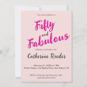Invitation Moderne 50 ans et Fabulueuse Fête d'anniversaire d