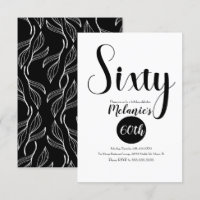 Moderne 60e Script Gras Noir et Blanc Verdure