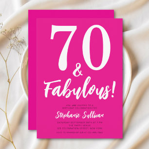 Invitation Moderne 70 ans et Incroyable Fête d'anniversaire r