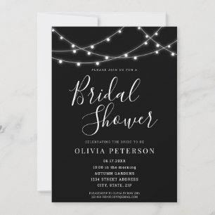 Invitation moderne à la douche nuptiale noire et b