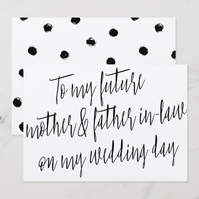 Invitation Moderne "À mes futurs beaux-parents" (Devant / Derrière)