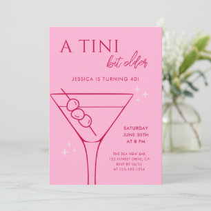 Invitation Moderne A Tini Bit Vieux rose 40e anniversaire fêt