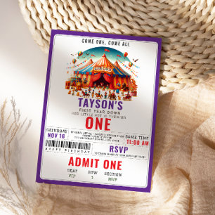 Invitation Moderne Anniversaire Cirque Fête Foraine 1er Anniv