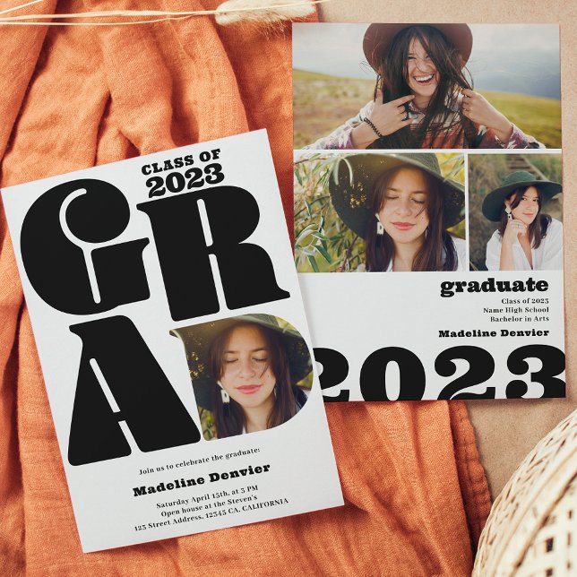 Invitation Moderne audacieux surdimensionné 4e année photo 20 (Créateur téléchargé)