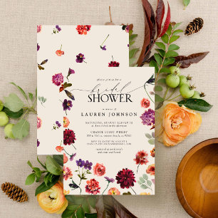 Invitation Moderne Automne Floral Jardin Terracotta Fête des 