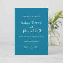 Moderne Bleu Simple Mariage