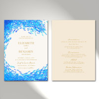Moderne Blue Wave Gold Surfer tout en un Mariage