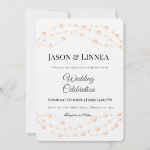 Invitation Moderne Blush ivoire Romantique Pearl Neutre Maria