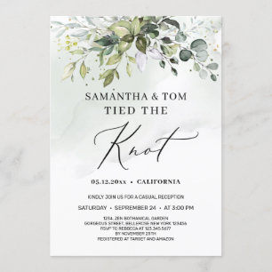 Invitation Moderne boho verdure feuillage mariés faire un noe