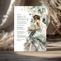 Moderne boho vert eucalyptus mariée avec voile