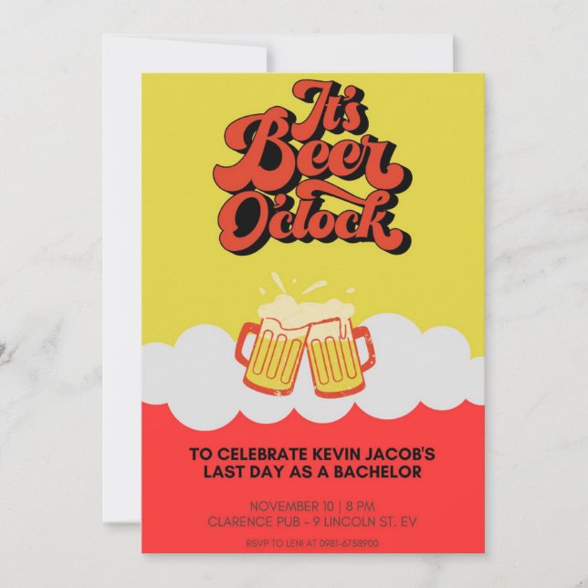 Invitation moderne Bold Bachelor Party (Devant)