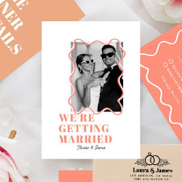 Invitation moderne Bold Wavy funky Peach Mariage