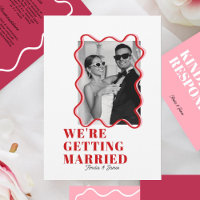 moderne Bold Wavy funky Viva Magenta Mariage