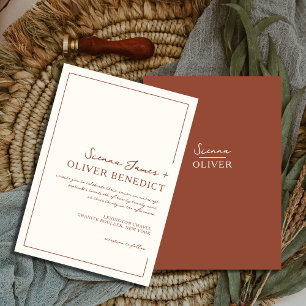 Invitation Moderne Bordure en Terracotta Chic Minimaliste pou