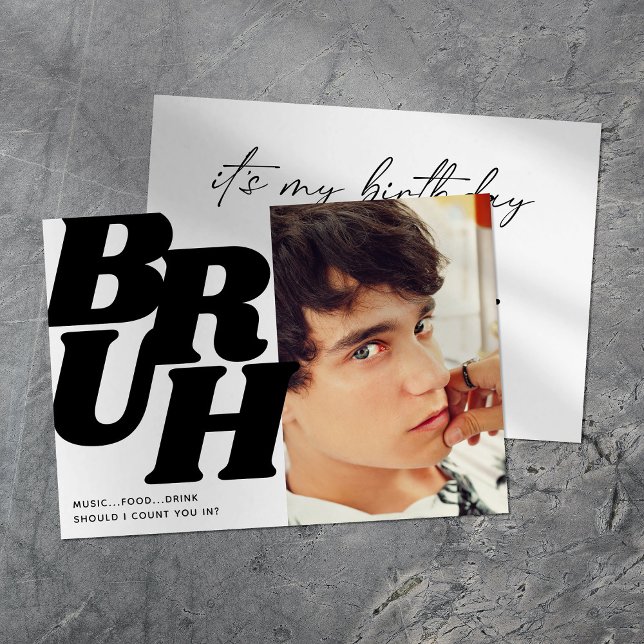 Invitation Moderne Bruh Teenage Boy Fête d'anniversaire (Créateur téléchargé)