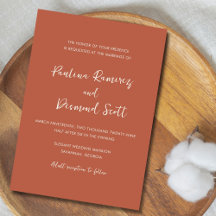 Moderne Burning Orange Mariage simple