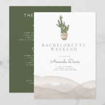 Moderne Cactus Desert Western Bachelorette Week-en