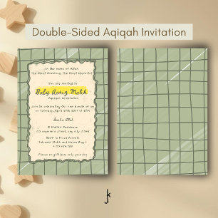 Invitation Moderne célébration de naissance de bébé Aqiqah à