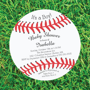 Invitation Moderne C'est un garçon Baseball Baby Shower Invit