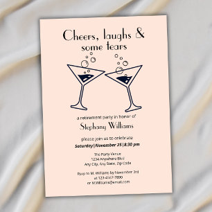Invitation Moderne Cheers Laughn Tears Cocktail Retirement