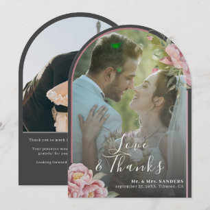 Invitation Moderne Chic Arche Photo "Amour & Remerciements" C