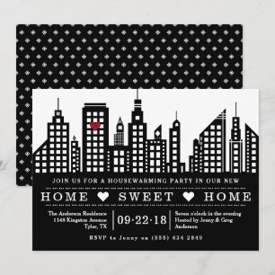 Invitation Moderne Chic Cityscape New Home House House