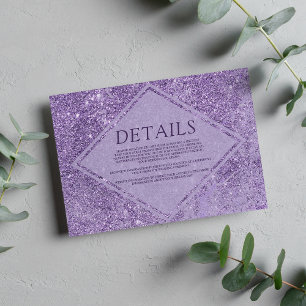 Invitation Moderne chic lavande parties scintillant marbre Dé