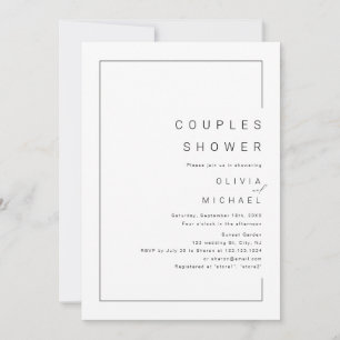 Invitation Moderne chic minimaliste photo couples douche invi