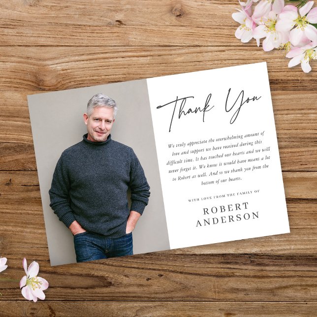 Invitation Moderne Chic Minimaliste Photo Merci Ca (Créateur téléchargé)