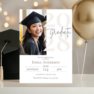 Invitation Moderne Chic Photo Graduation